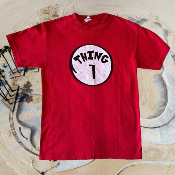 Vintage Thing 1 Dr Seuss T Shirt Red Small - Picture 6 of 6